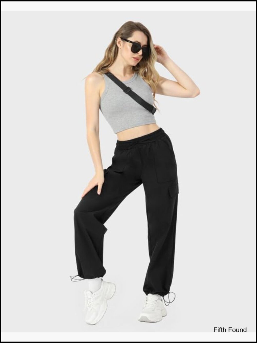 Wide Leg Cargo Pants with Adjustable Waist and Cuffs for Hiking Travel - Picture 5 of 7